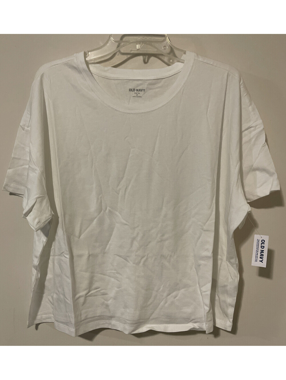 Old Navy Womens XXL White Short Sleeved Lightweight Cropped Tshirt NWT! A3733